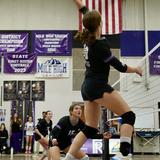 Front Range Christian School Photo #7 - FRCS varsity volleyball team sets up powerful spike
