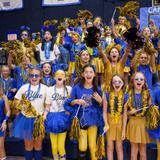 Second Baptist School Photo #10 - Middle school students cheer at their annual Extreme Eagle pep rally ahead of the eighth grade football competing in the HJPC championship.