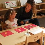 Leport Montessori School Photo - Montessori teacher giving writing lesson