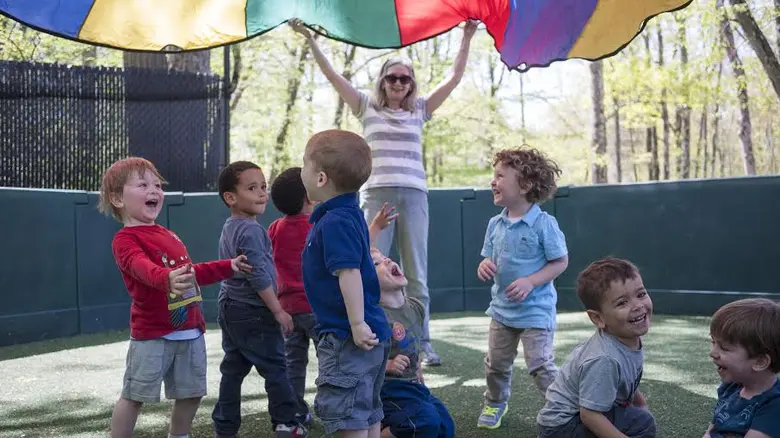 The Long Ridge School Photo #2 - Nursery 3 and 4 Parachute time!