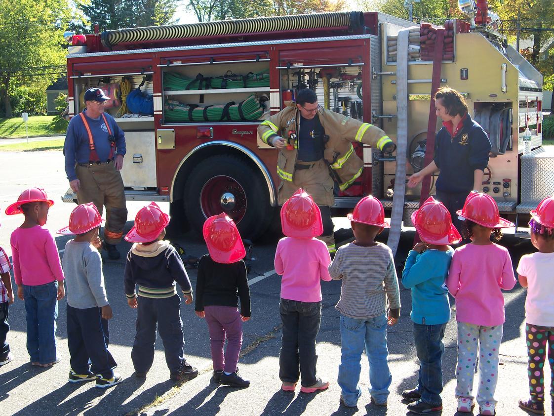 Trinity Christian Preschool Photo - Preschoolers enjoying a visit from the local fire department. They taught children about fire safety.
