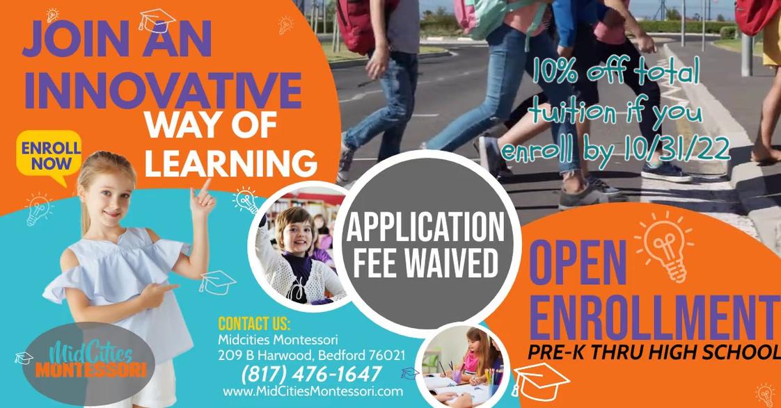 Midcities Montessori Photo - 10% off total tuition if registered by 10/31/22