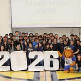 Cristo Rey St. Viator College Preparatory Photo #9 - Our mascot, Roy the lion, with the class of 2026