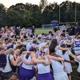 Ambassador Christian School Photo - Prayer at the first football game