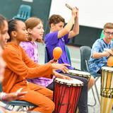Corbett Preparatory School of IDS Photo #9 - Middle School students build a culture of community in their opening day drum circle.