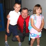 Immaculate Conception Photo - Mr. Kish welcomes students on the first day.