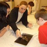 Allegro Academy Photo #2 - Ms. Derringer and students learn the inside and out of a small amphibian.