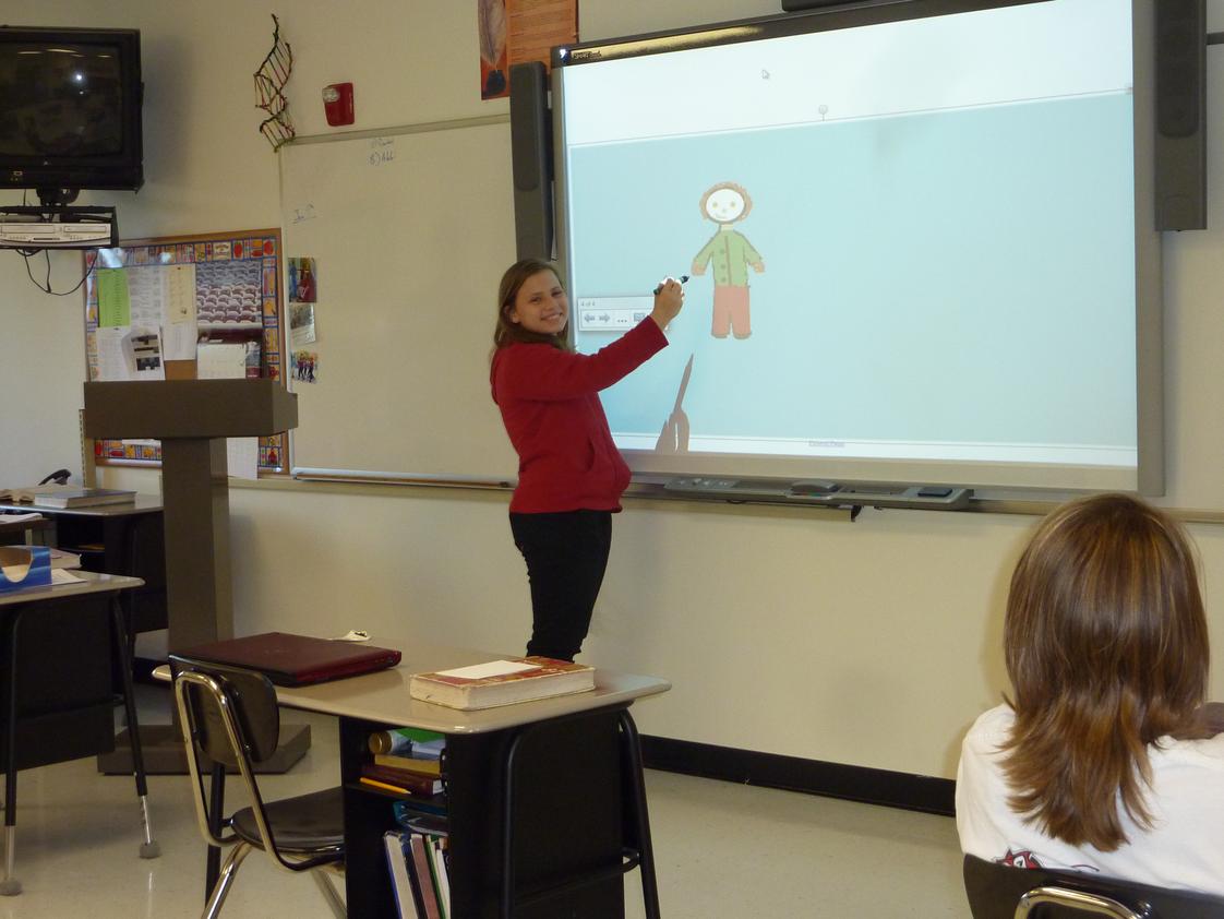 St. Paul Lutheran School Photo #1 - Our 7th and 8th grade students using our their new SMART Board