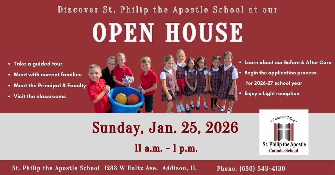 St. Philip The Apostle School Photo - You're very welcome to visit our vibrant school during our Open House. If you'd like a private tour on a separate day please contact us. Please visit our website to request more information to get started at school.st-phil.org/request-infoWe have been a thriving school for 60 years!