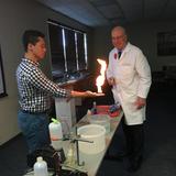 Colonial Christian School Photo - Science lab demonstration with Mr. Abreu and Dr. Matzko.