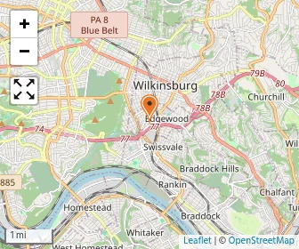 Map of Western Pennsylvania School For The Deaf