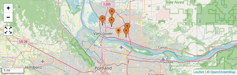 Related schools map
