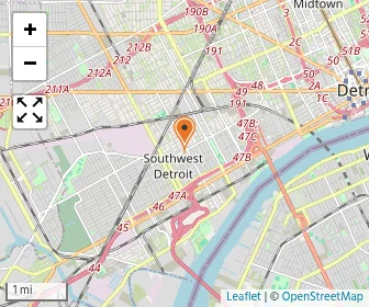 Map of Detroit Cristo Rey High School