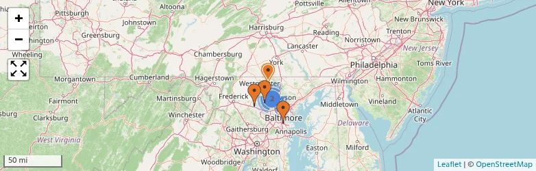 Related schools map