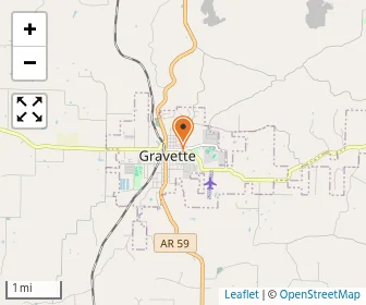 Map of Gravette Holiness Bible School