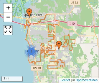 Area schools map