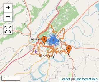 Area schools map