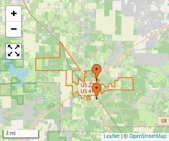 Area schools map