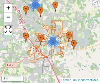 Area schools map