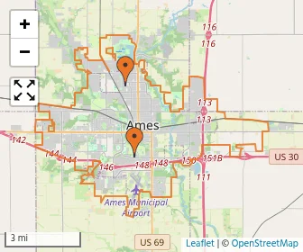 Area schools map