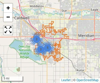 Area schools map