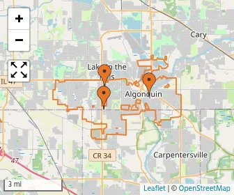 Area schools map