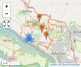 Area schools map