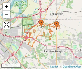 Area schools map