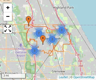 Area schools map