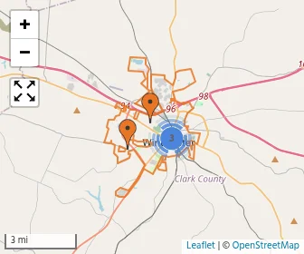 Area schools map