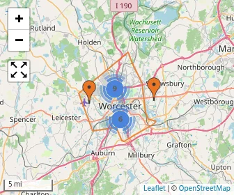 Area schools map
