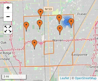Area schools map
