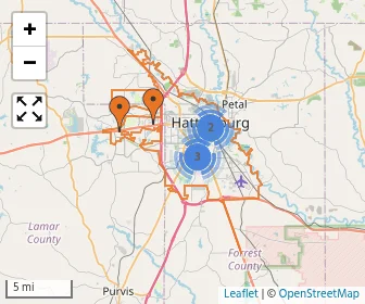 Area schools map