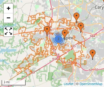 Area schools map