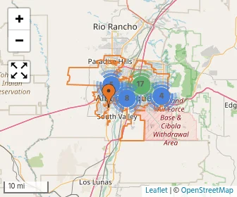 Area schools map