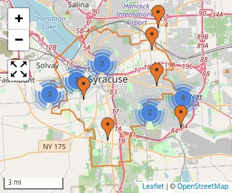 Area schools map