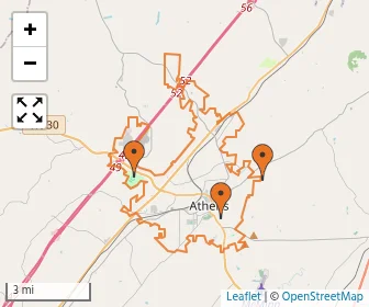 Area schools map
