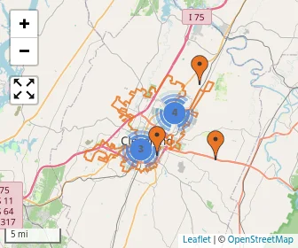 Area schools map