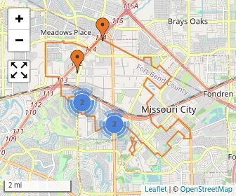 Area schools map