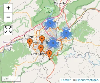Area schools map